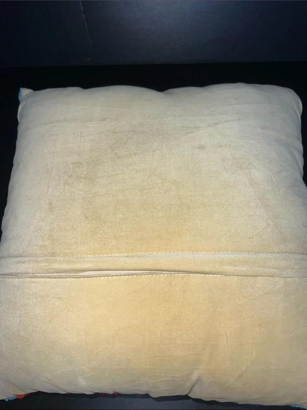 Peking Handicrafts wool ladybug pillow 18” x 18”poly velvet back - NWT